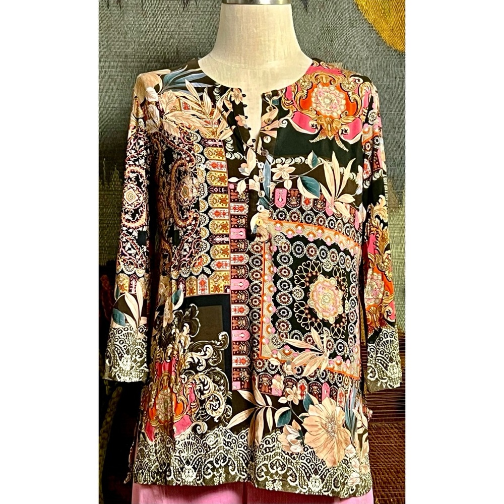Johnny Was Flora Button Front Tunic S - Picture 14 of 15